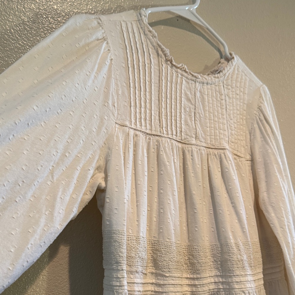 Old Navy Cream Long Sleeve Boho Tiered Dress - Picture 5 of 9